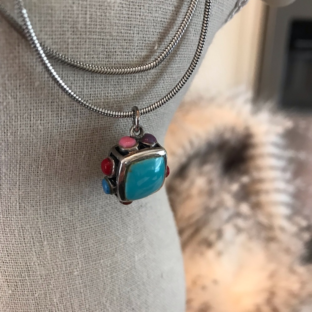 Sterling silver turquoise necklace.